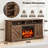 Farmhouse TV Stand for TVs up to 70" with 23" Electric Fireplace, Adjustable Shelves & Cabinet Storage-97467425