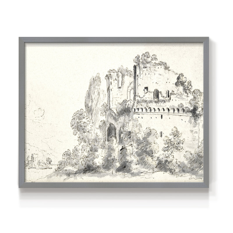 Paysages rétro-CCDCLCI - impression encadrée - réaménageable, Gris, H 11 po x l 14 po