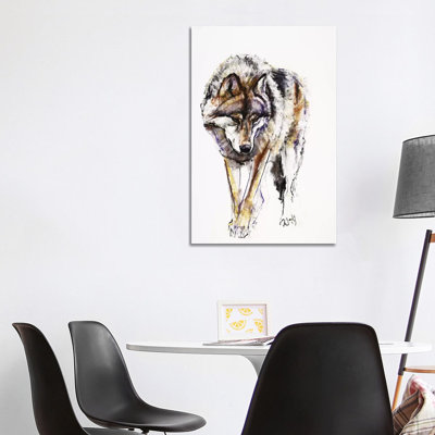 European Wolf by Mark Adlington - Wrapped Canvas Print