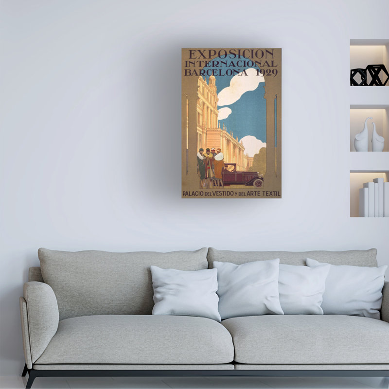 "Inconnu, exposition internationale d'artiste à Barcelone, 1929", H 19 po x l 12 po