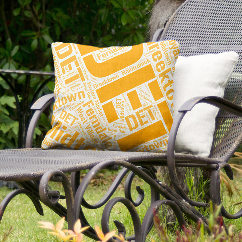 Coussin intérieur/extérieur détroit, Oui, H 16 po x l 16 po, Orange