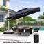 Parasol carré en porte-à-faux 144 po avec base relevable à manivelle Senzer-1580936340