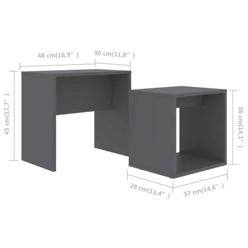Table basse avec rangement Bortkur, gris