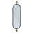 Oval Metal Framed Wall Mirror with Brackets, Black and Gold-1458933040