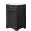 Meuble-lavabo noir 20 po avec lavabo - armoire, support de rangement, tablette réglable et lavabo en céramique, support et tablette spacieux et fonction de fermeture en douceur
