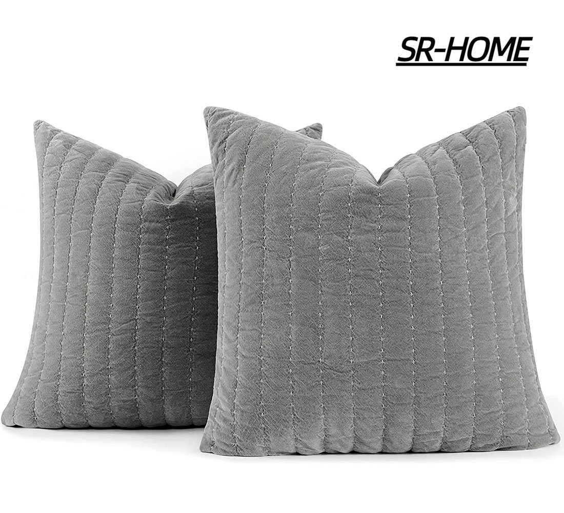 Velvet euro outlet pillow shams