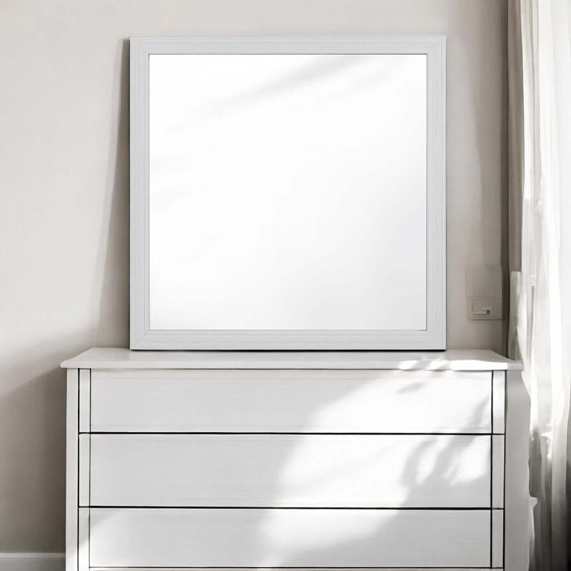 Zeena 40"x40" Mirror, White Finish