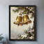 Art mural rétro noir encadré cloche de cèdre de style rétro-354063286