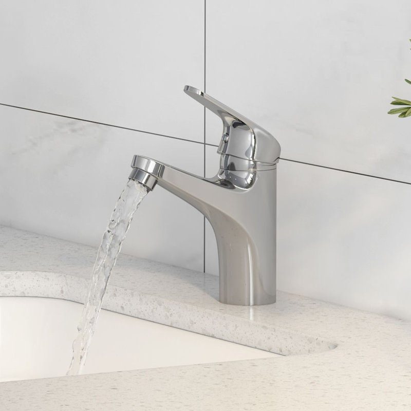 Denbigh Tap for Lavatory, Polished Chrome Mono Basin Mixer  Bathroom Tap with waste