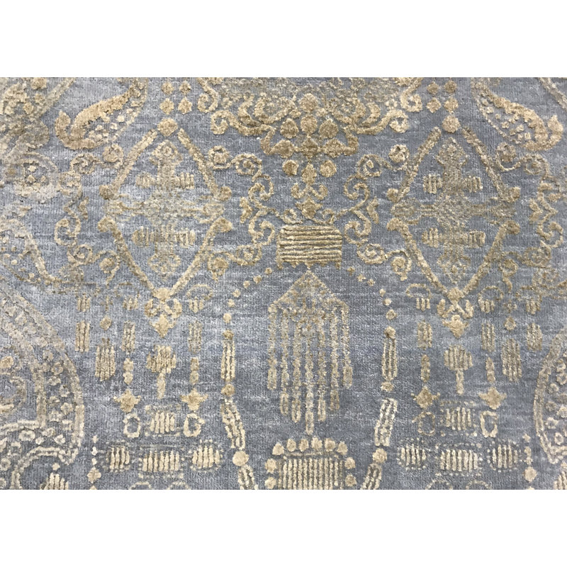 Hand-Knotted High-Quality Light Blue Area Rug