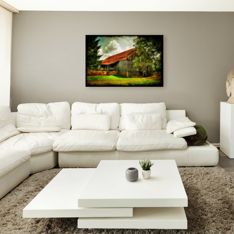 « notre old grange », reproduction d’art sur toile, H 30 po x l 47 po x P 2 po