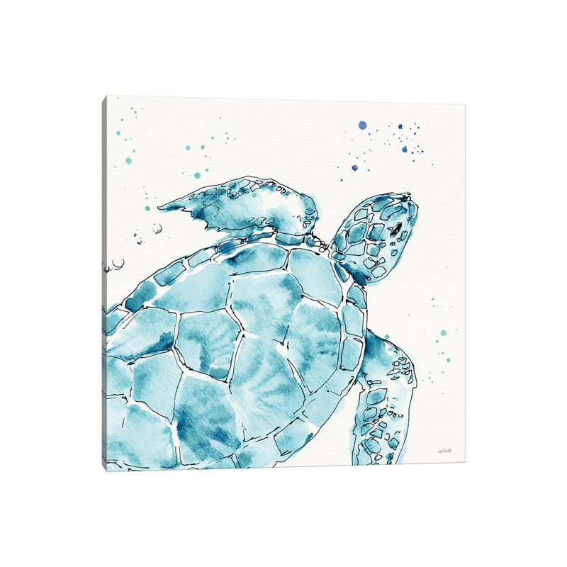 Deep Sea IX Teal by Anne Tavoletti - Wrapped Canvas Painting, 45.72cm H x 45.72cm W x 1.91cm D
