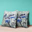 Coussin décoratif intérieur floral 26 "X 26" Indigo-105621150