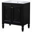 Meuble-lavabo de 60 po pour lavabo double, construction en bois massif, design rétro, lavabo en céramique avec trop-plein en métal, meuble-lavabo ajustable avec tiroir de rangement de 60 po, style rétro élégant et armoire-130058257