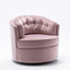 Fauteuil demi-tonneau pivotant en velours Haldeman-421567006