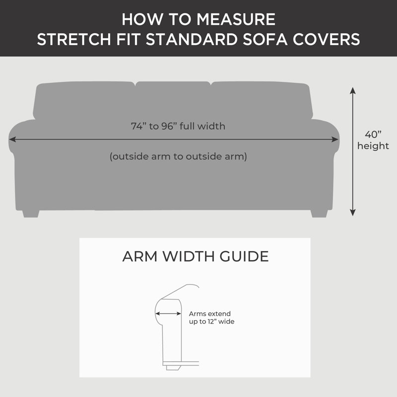Gray Stretch Oxford Sofa Slipcover with Custom Fit