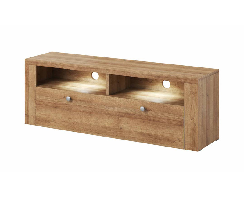 Azlynn Unfinished TV Stand for TVs up to 55", Oak Riviera