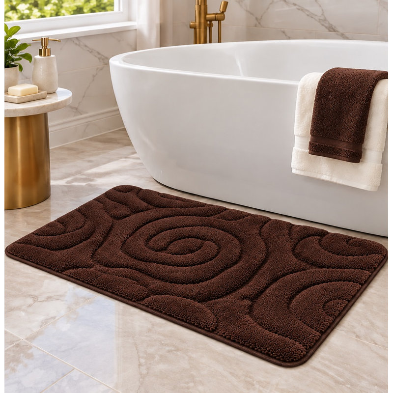 Hardeman Non-Slip Bath Rug, Brown