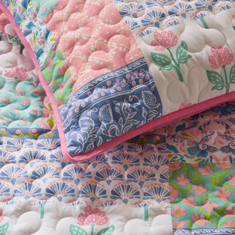 4-Piece Full/Queen 4pcs Quilt Set,Pink, Full/Queen Sheet Set with 3 Additional Pieces