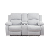68" Premium Fabric Reclining Living Room Loveseat With Middle Console And Cup Holders
