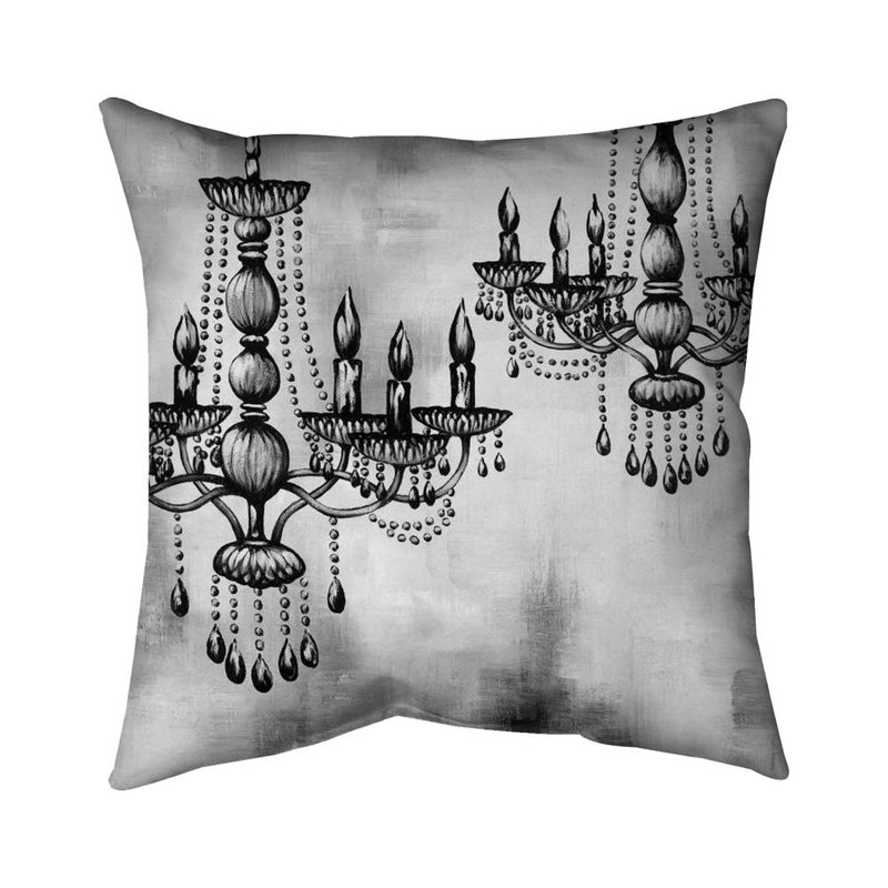Two Crystal Chandeliers - Kitchen Illustrative Poly Twill Throw