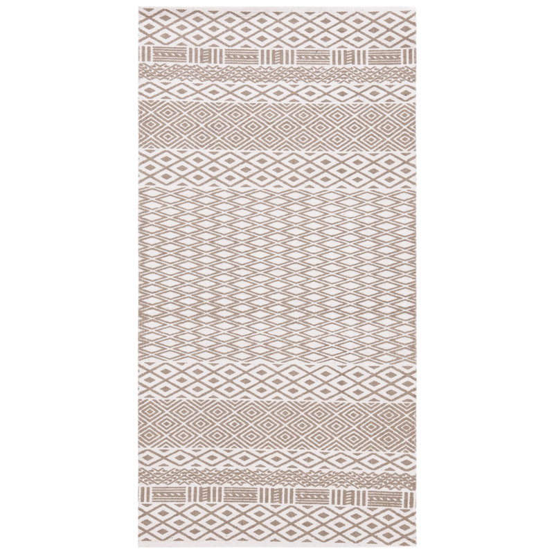 Yoko Hand Loomed Cotton Geometric Rug, Rectangle 2'3" x 4'