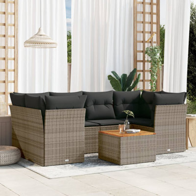 Ensemble de canapé de jardin Vidaxl Gris, gris foncé