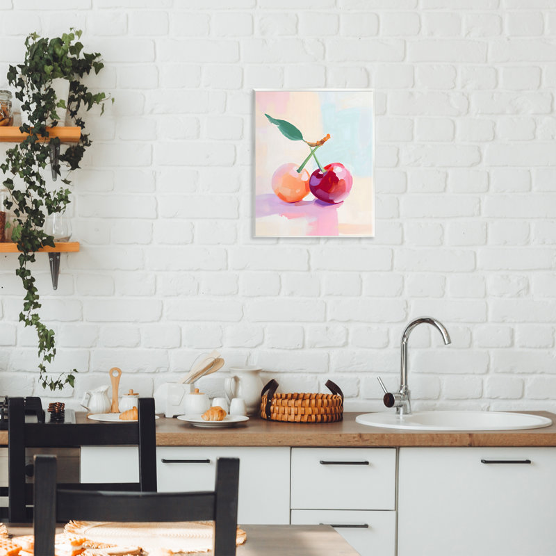 Plaque murale Pastel Cherries pair, design par The Prints Vibe