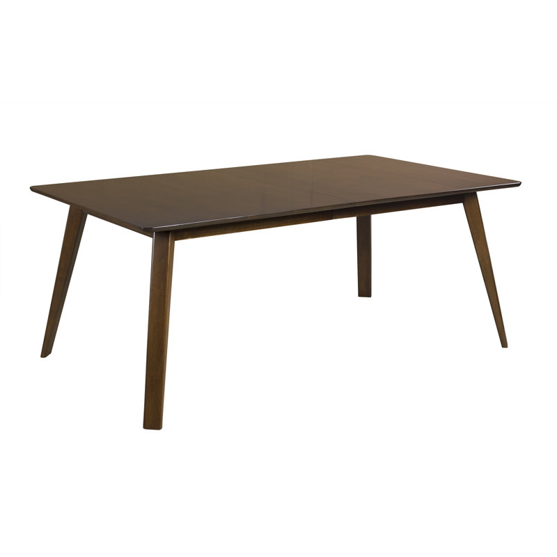 Leclair Extendable Maple Solid Wood Dining Table, Walnut, 29" H x 36" W x 48" D - 66" L