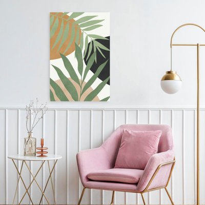 Contemporary Art Abstract Expressionist Geometric Nature Plant Art 1 Piece Wrapped Canvas Wall Art