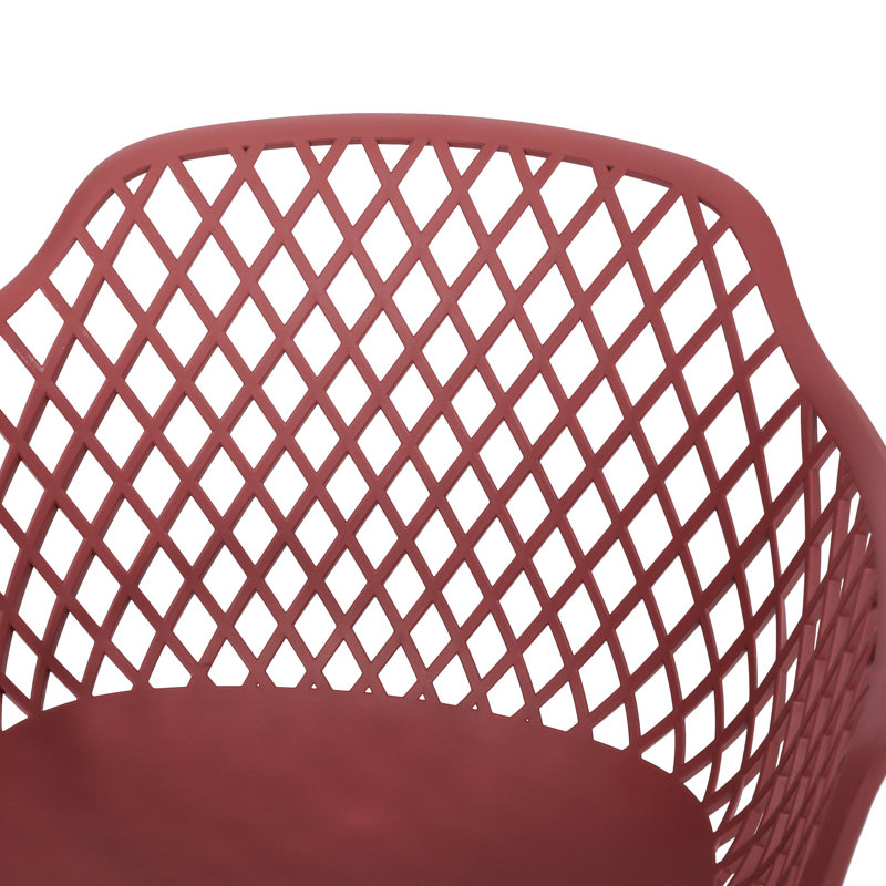 Outdoor Poppy Chair: Weather-, Stable, Red Polypropylene, 23.2 In.D X 21 In.W 32 In.H, Minimalist Chair For Space: Modern, In.H