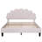 Queen Size Platform Bed With Beige Velvet Fancy Pattern Headboard Upholstered Decorative In Beige,-1445264107-1445264101