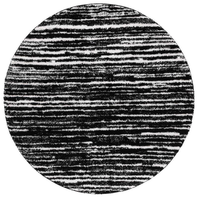 Tapis de couleur unie Estefana Performance, Rond 6 pi 7 po