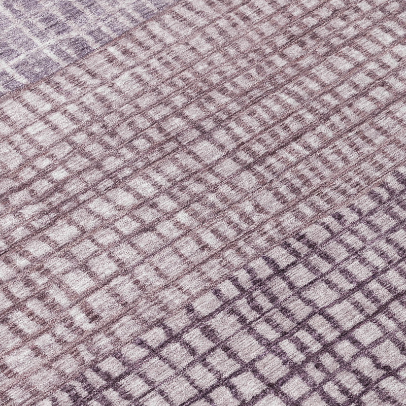 Tapis mauve lavable à la machine intérieur / extérieur Xhevrie, Rectangle 2 pi 6 po x 3 pi 10 po