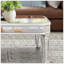 Table basse à miroir argentée avec éléments sculptés rétro