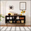 Buffet de style rétro avec tablettes réglables, poignées rectangulaires en métal et pieds pour un rangement polyvalent et un design élégant, espresso