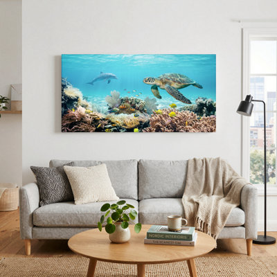 Sea Life Canvas Wall Art Oil Painting Print Set Of 1