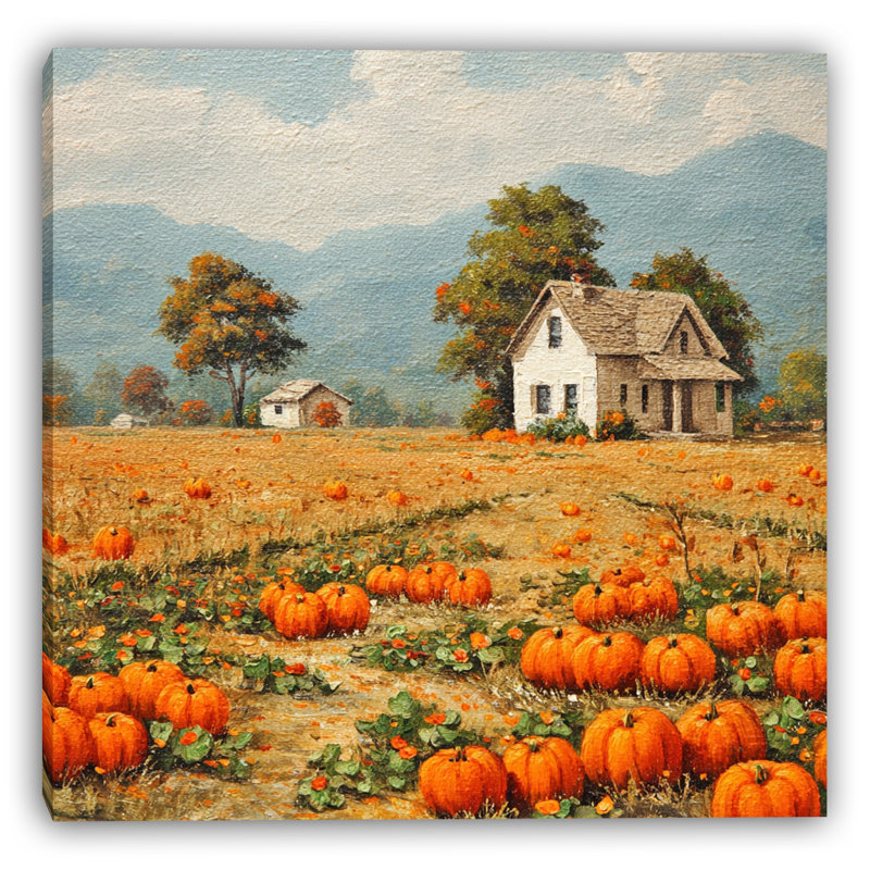 «Pumpkin Harvest Lane», art mural sur toile tendue, H 30 po x l 30 po