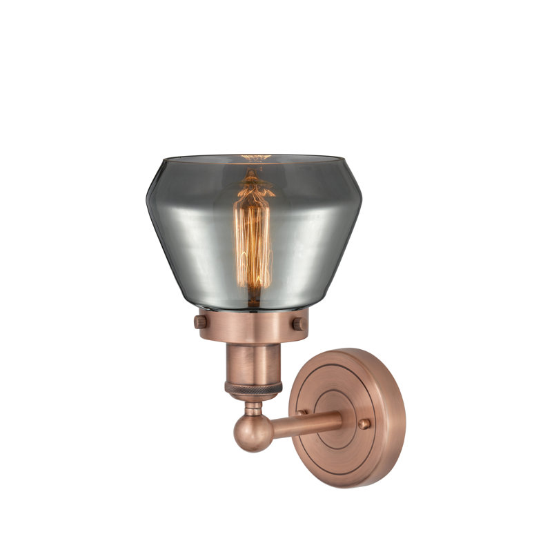 Carrboro Armed Sconce, Plated Smoke, Antique Copper