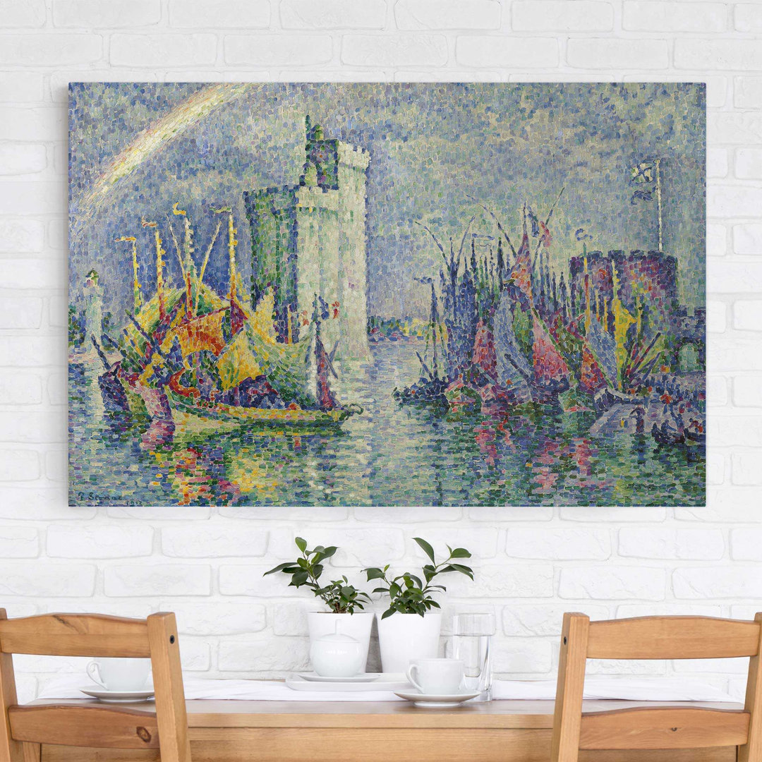 Leinwandbild Regenbogen über dem Hafen von La Rochelle von Paul Signac