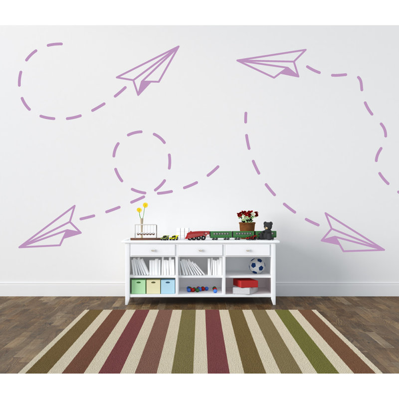 Adhésif décoratif papier avion, Lilas, H 30 po x l 33 po x P 0,01 po