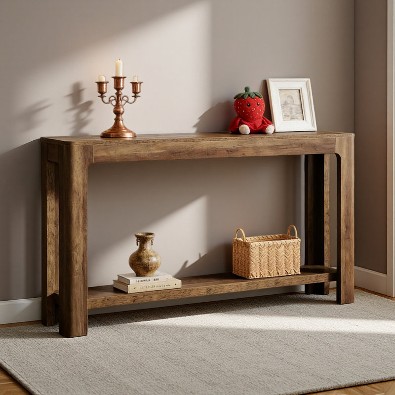 Table d'entrée compacte, console de style naturel, table de canapé