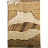 Himalayan Wool Abstract Area Rug in Beige