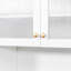Armoire de cuisine avec étagère de rangement coulissante multifonctionnelle, armoire de rangement de ferme avec 4 portes, organisateurs de garde-manger pour la cuisine, la salle à manger (blanc)