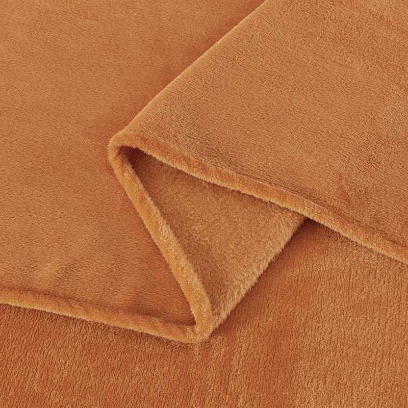 Soft Fleece Sheet Set, Queen Sheet Set with 2 Pillowcases, Marigold