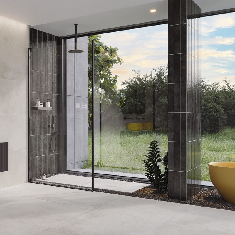 Carrelage mural en porcelaine 3 "x 16" Progetto, Noir