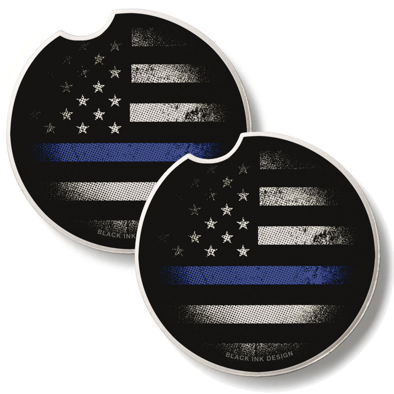Paquet de 2 sous-verres en pierre Blue Line
