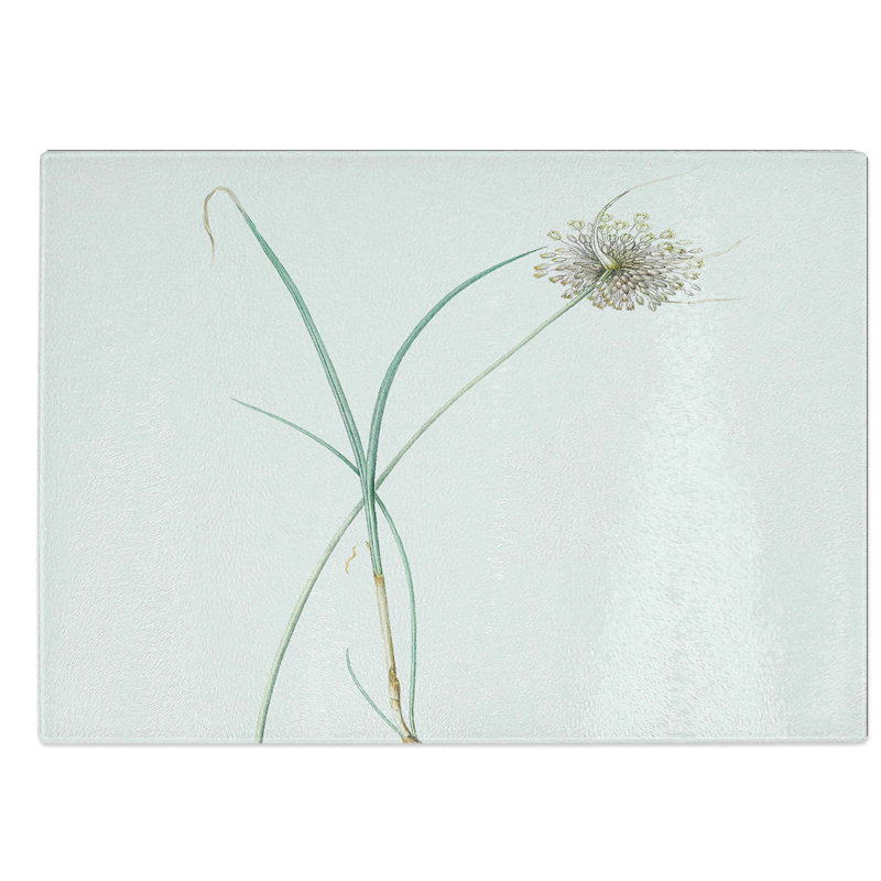 Tempered Glass Pale Garlic Flowers by Pierre-Joseph Redoute Chopping Board, 39 cm W x 28.5 cm L