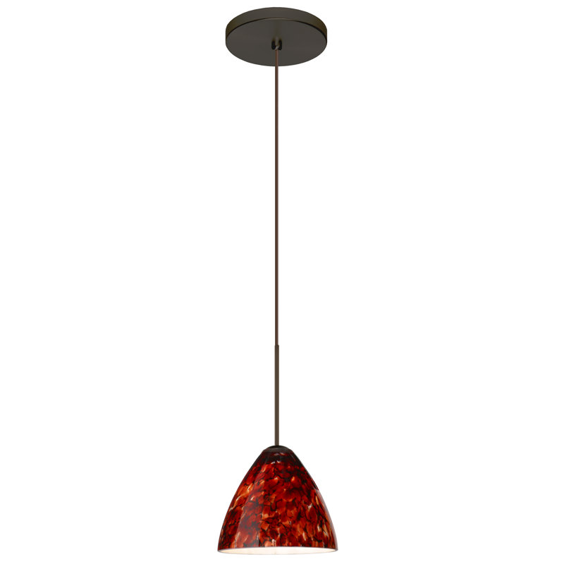 Mia 1 - Light Single Pendant, Bronze, Amber Cloud, LED