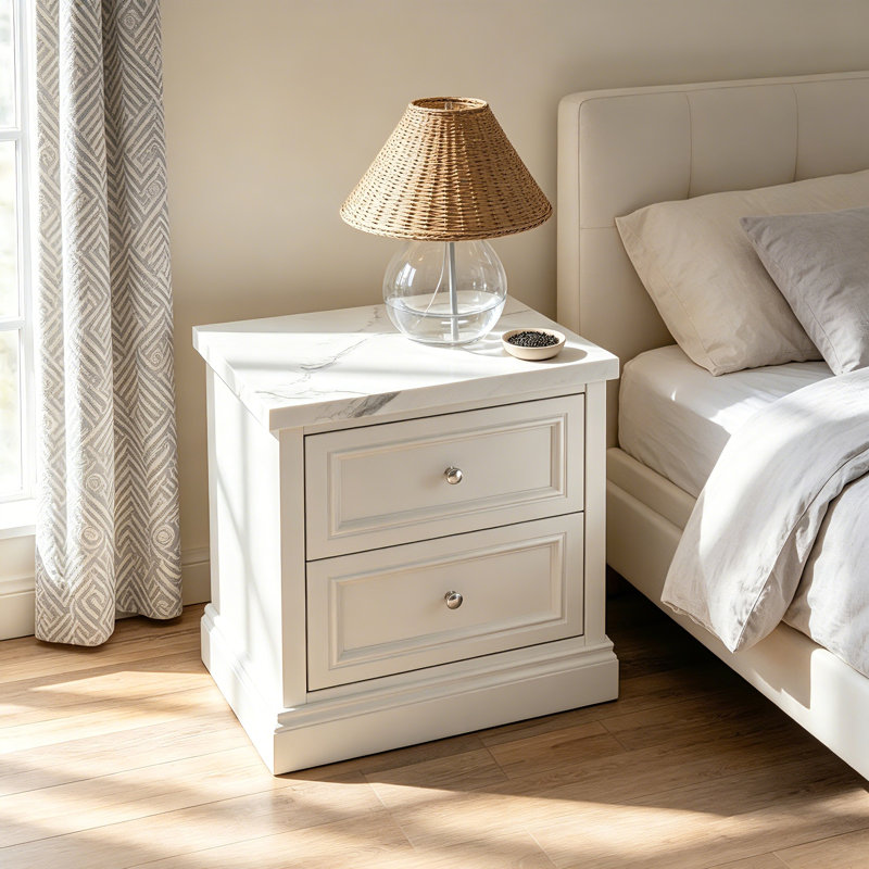 60cm W Manufactured Wood Bedside Table